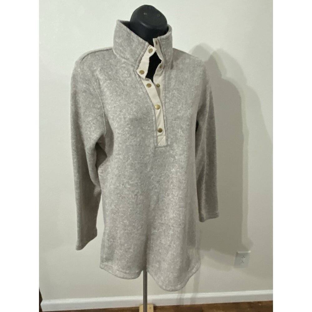 Marleylilly Womens S Long Sleeve Top 1/4 Snap Long Sleeve